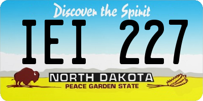 ND license plate IEI227