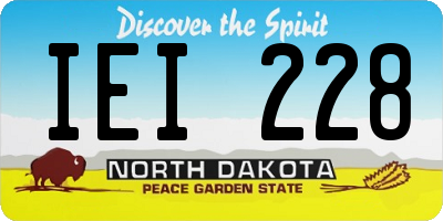 ND license plate IEI228