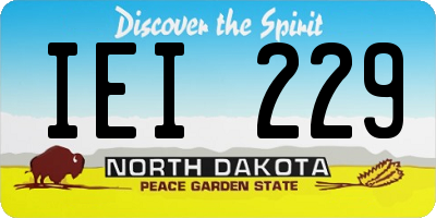 ND license plate IEI229