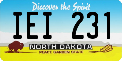 ND license plate IEI231
