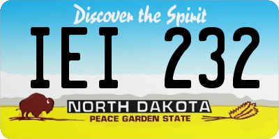 ND license plate IEI232