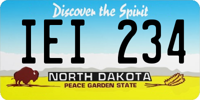 ND license plate IEI234