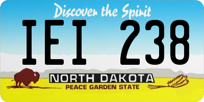 ND license plate IEI238