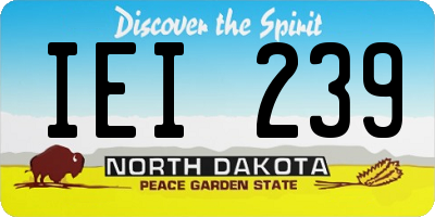 ND license plate IEI239