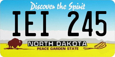 ND license plate IEI245