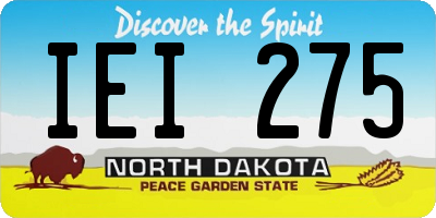 ND license plate IEI275