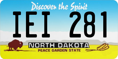 ND license plate IEI281