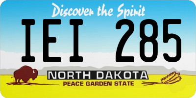 ND license plate IEI285