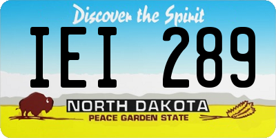 ND license plate IEI289