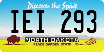 ND license plate IEI293