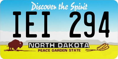ND license plate IEI294