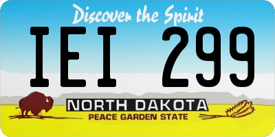 ND license plate IEI299