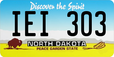ND license plate IEI303
