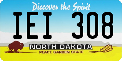 ND license plate IEI308