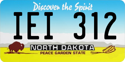 ND license plate IEI312
