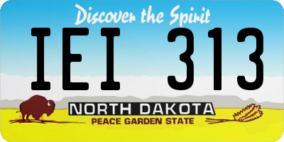 ND license plate IEI313