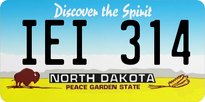 ND license plate IEI314