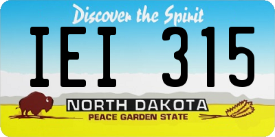 ND license plate IEI315