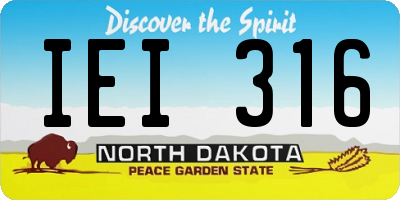 ND license plate IEI316