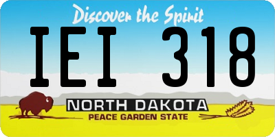 ND license plate IEI318