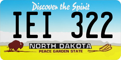 ND license plate IEI322