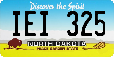 ND license plate IEI325