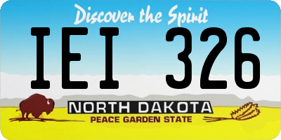 ND license plate IEI326