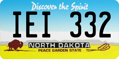 ND license plate IEI332