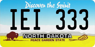 ND license plate IEI333