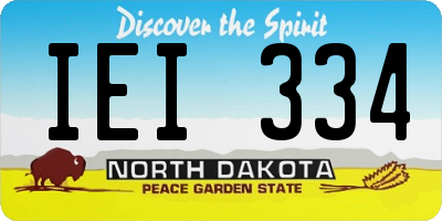 ND license plate IEI334