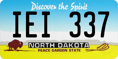 ND license plate IEI337