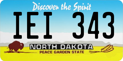 ND license plate IEI343