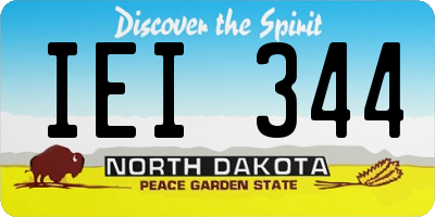ND license plate IEI344