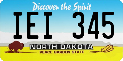 ND license plate IEI345