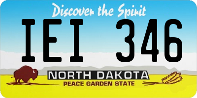 ND license plate IEI346