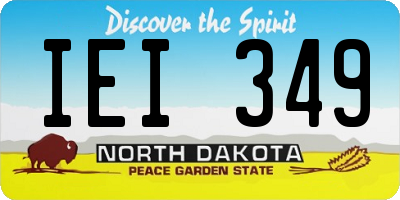 ND license plate IEI349