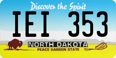 ND license plate IEI353