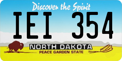 ND license plate IEI354