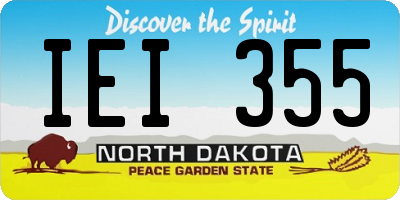 ND license plate IEI355