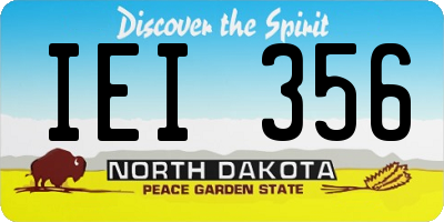ND license plate IEI356