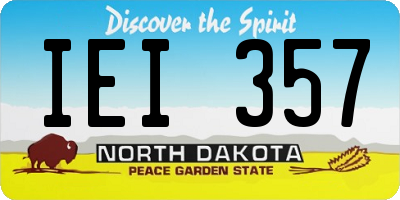 ND license plate IEI357