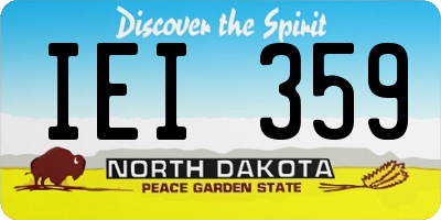 ND license plate IEI359