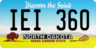 ND license plate IEI360