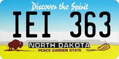 ND license plate IEI363