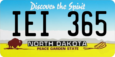 ND license plate IEI365