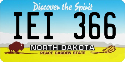 ND license plate IEI366