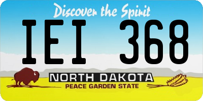 ND license plate IEI368