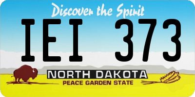 ND license plate IEI373