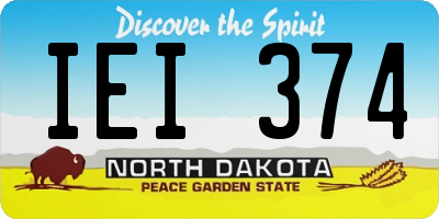 ND license plate IEI374