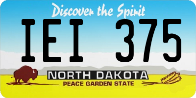 ND license plate IEI375